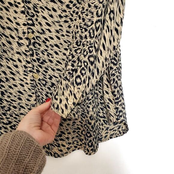 & Other Stories | Animal Print Button Up Lightweight Shirt Cheetah Leopard - Picture 6 of 6